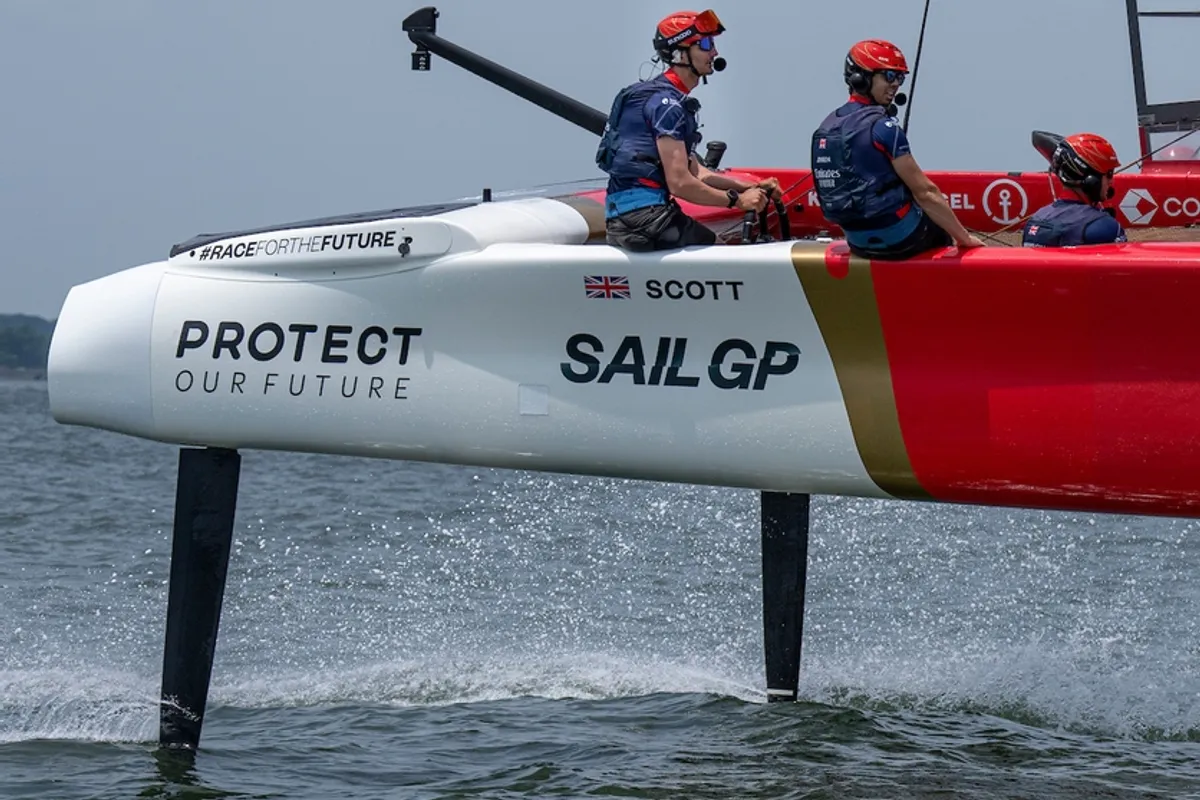 Giles Scott secures second Emirates GBR podium with third at New York SailGP