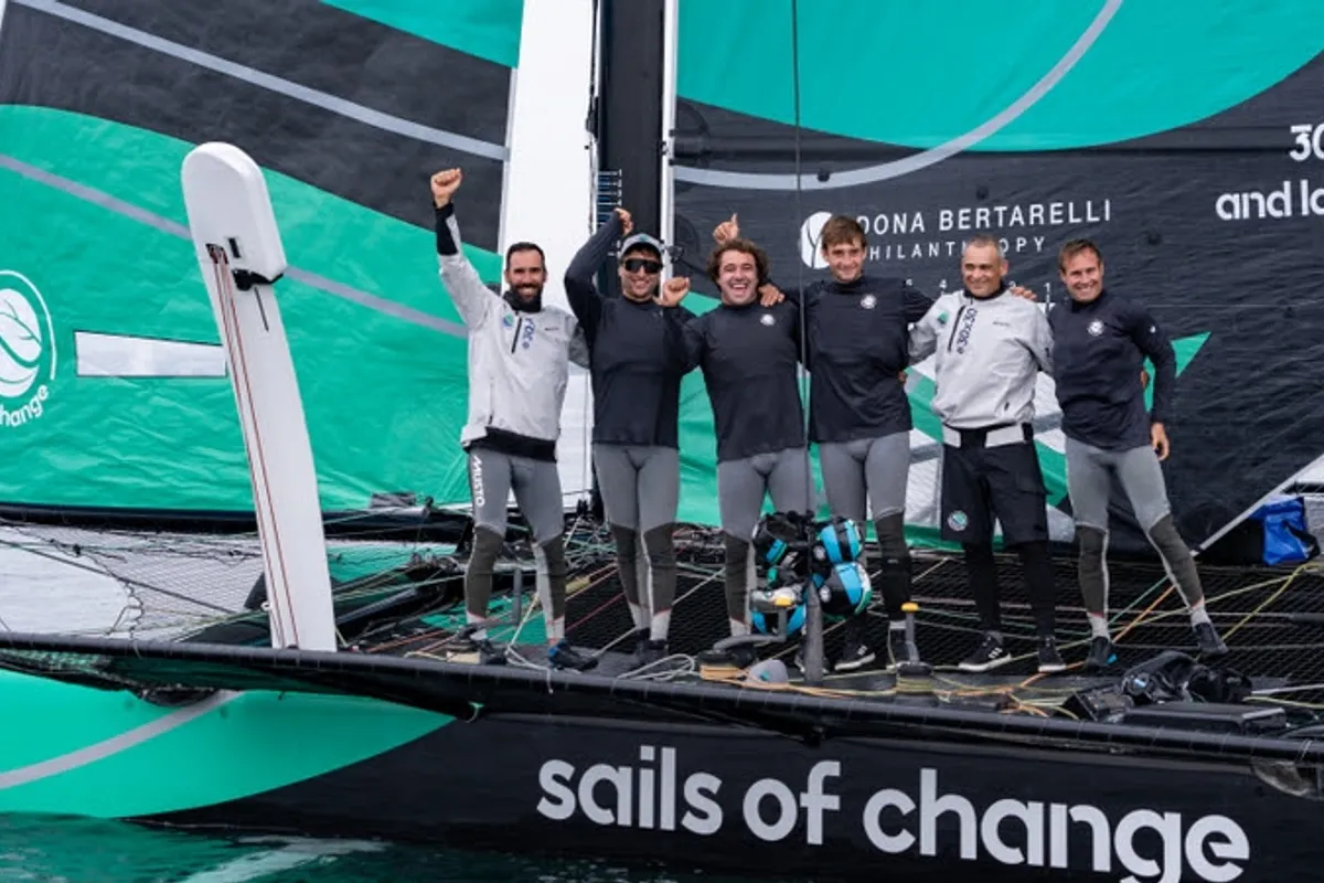 Sails of Change celebrate winning the 2024 TF35 Trophy
