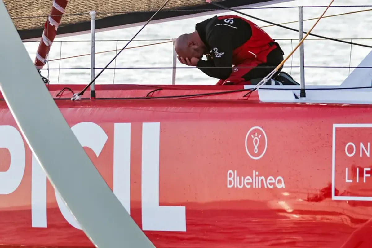 After 84 days  of racing Damien Seguin  15th in the Vendée Globe