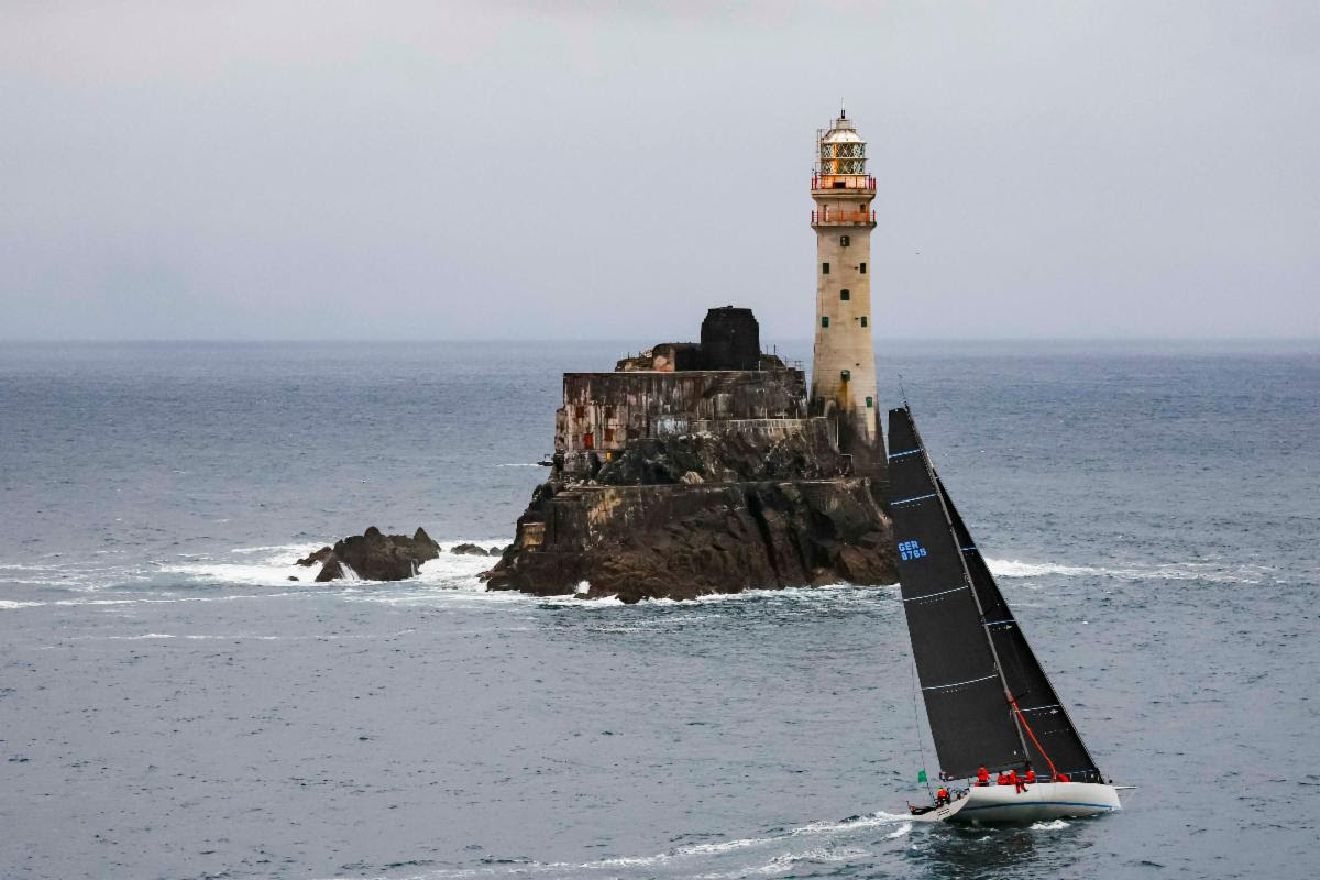 Black Pearl leads the Admiral's Cup charge around the Fastnet Rock