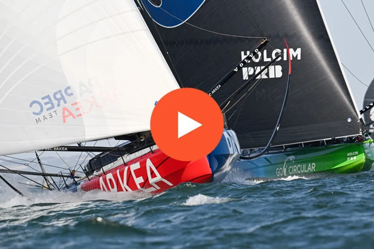 Fleet storms out of Portsmouth for Leg 2 of The Ocean Race Europe, video