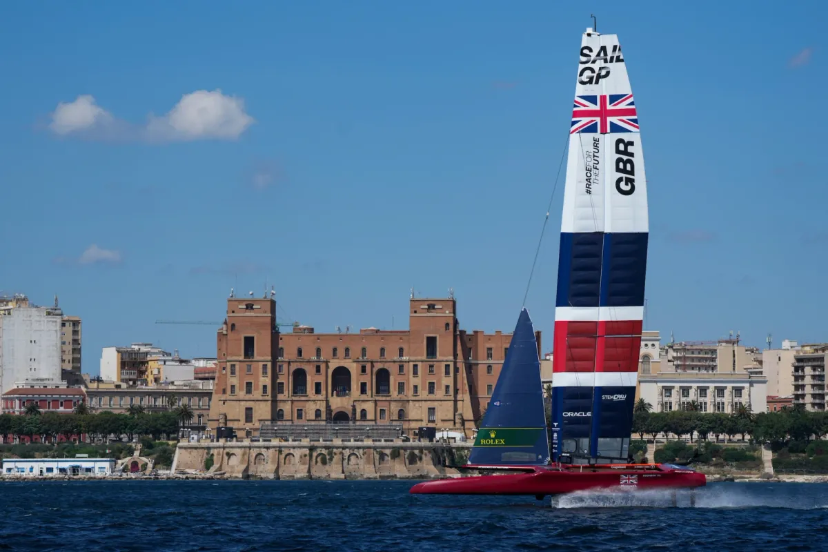 Paul Goodison takes flight in Great Britain SailGP F50 ahead of Italy Sail GP