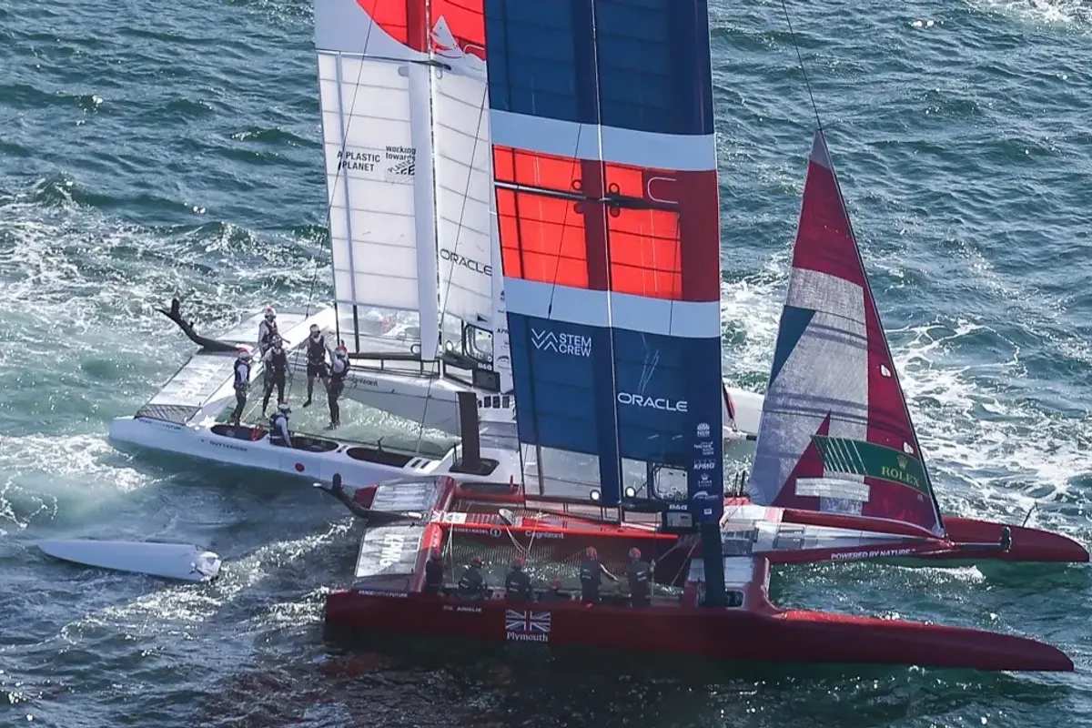 Great British SailGP Team are out of contention after collision with Japan SailGP