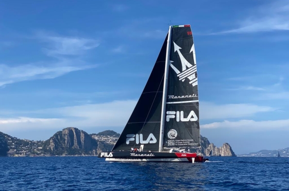 Maserati Multi 70 & Giovanni Soldini first across the line in Capri
