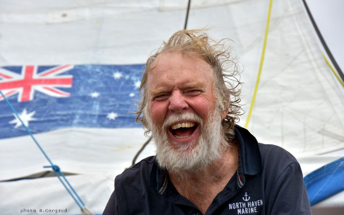 Capt'n Coconut Mark Sinclair finishes Golden Globe Race 2018 after 174 days alone at sea