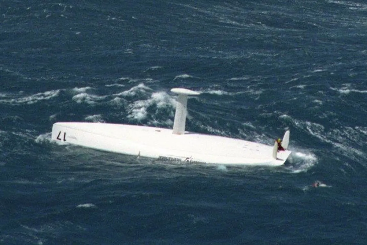 When yachts capsize in mountainous seas and high winds