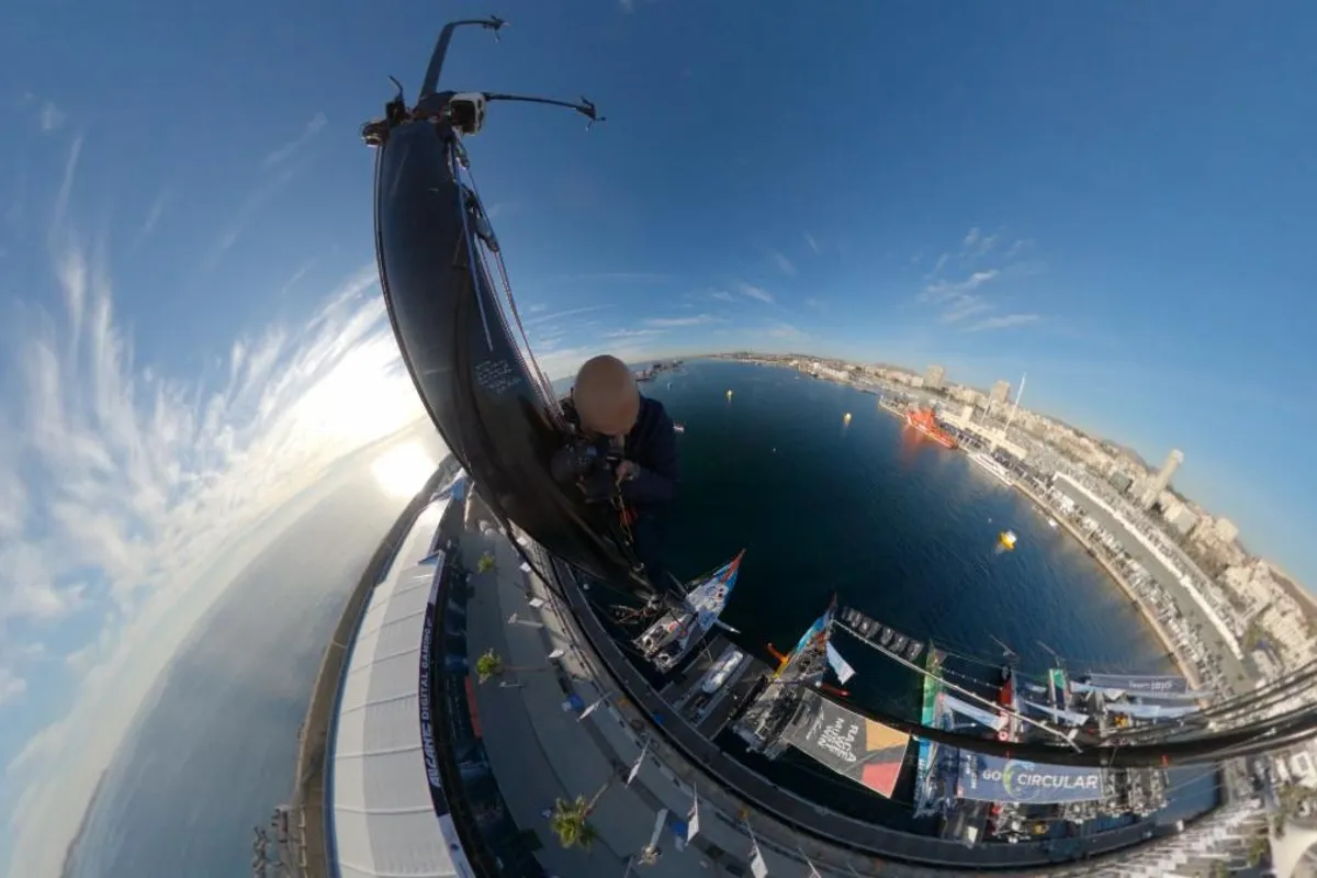 Freediver Fred Buyle takes on mast challenge with 11th Hour Racing