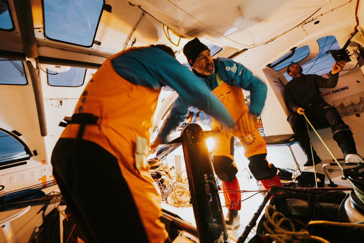 Ocean Race teams racing along the ice limit