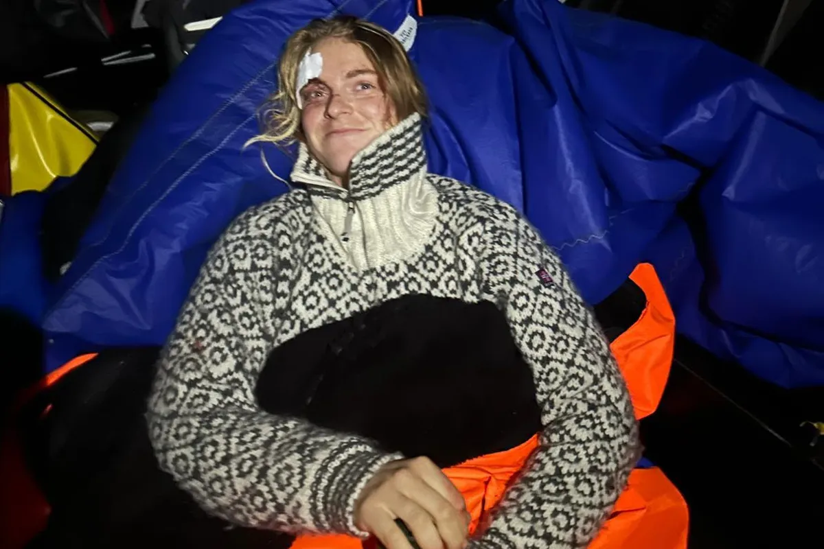 Team Malizia's Rosalin Kuiper suffers a head injury near Cape Horn