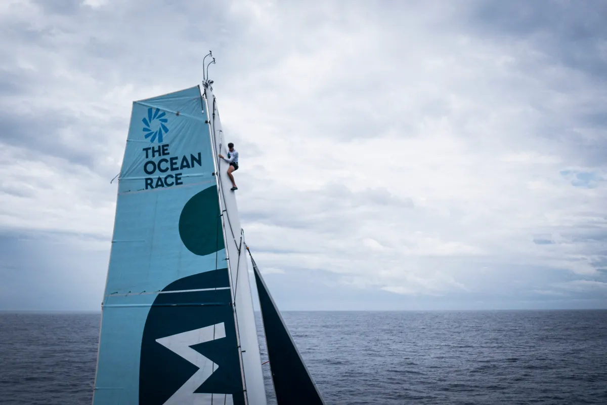 The Ocean Race fleet battling towards the finish of Leg 4
