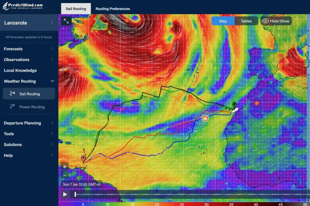 RORC Transatlantic Race Course Amended